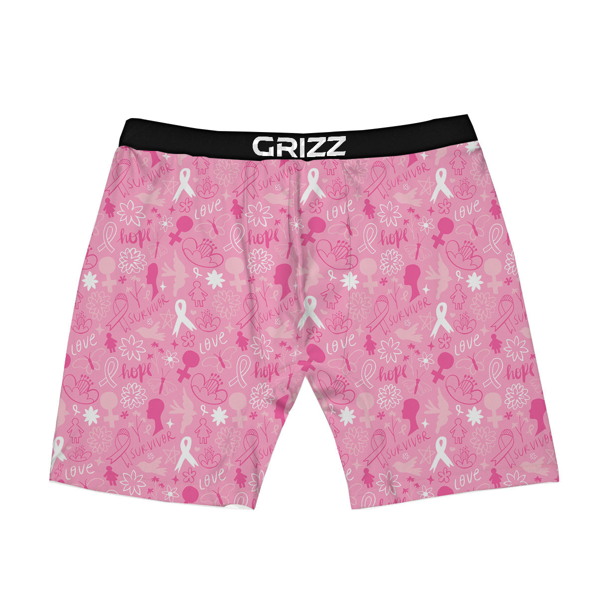 Breast Cancer Cute Pink Print Pattern Cute Boxer Briefs-grizzshop