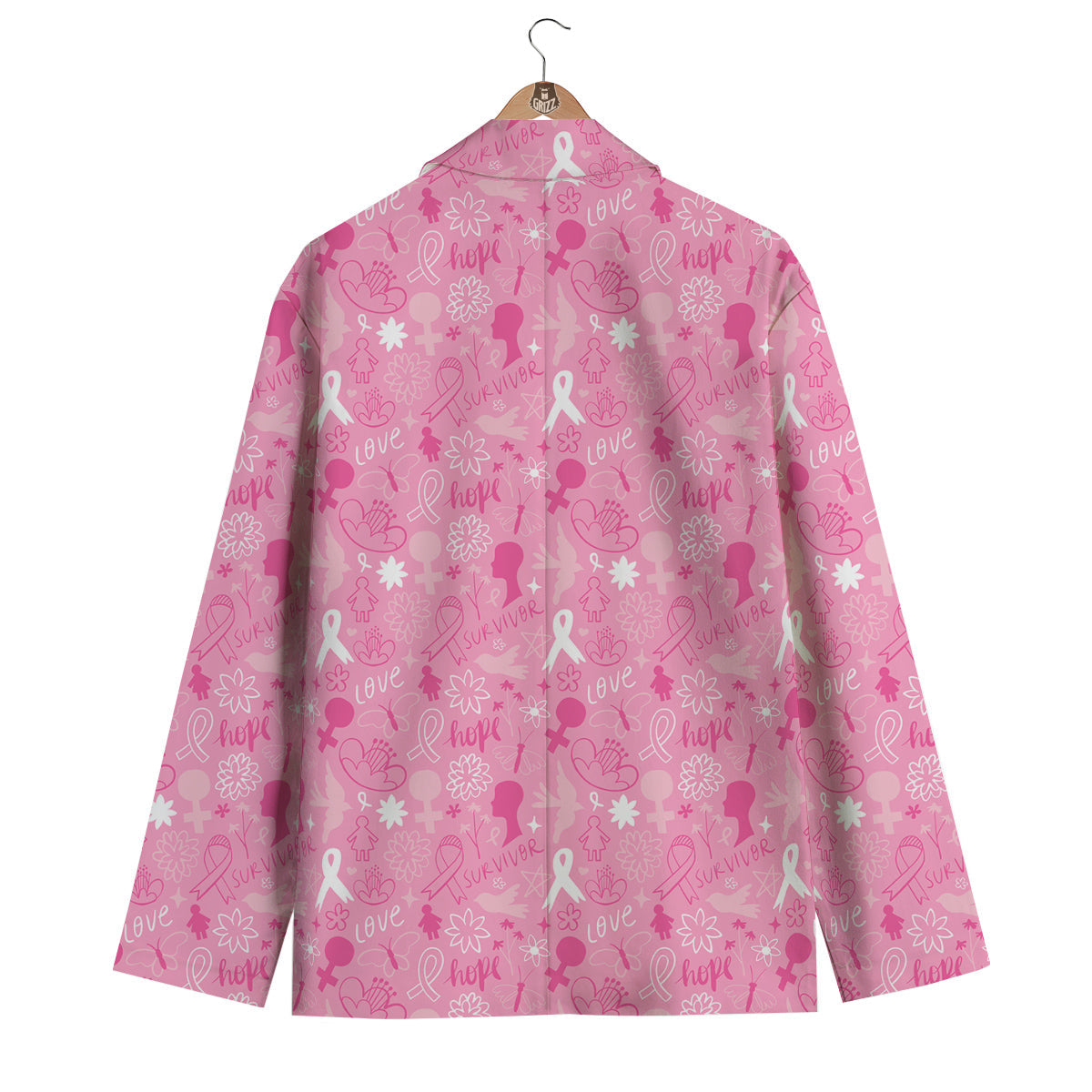 Breast Cancer Cute Pink Print Pattern Cute Men's Blazer-grizzshop