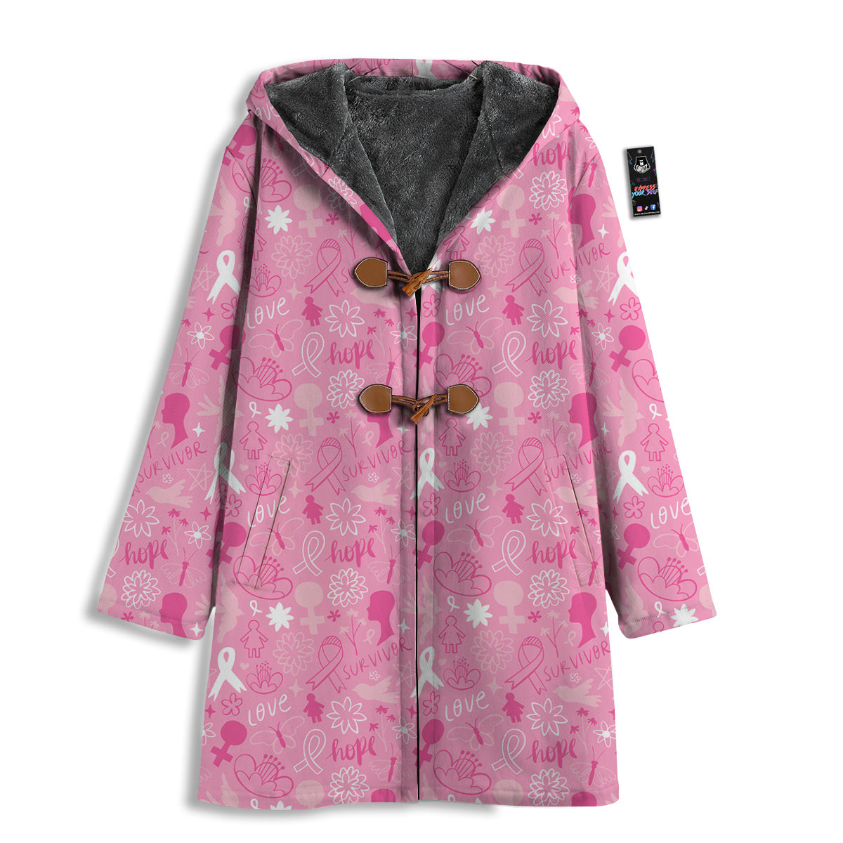 Breast Cancer Cute Pink Print Pattern Cute Men's Windbreaker Jacket-grizzshop