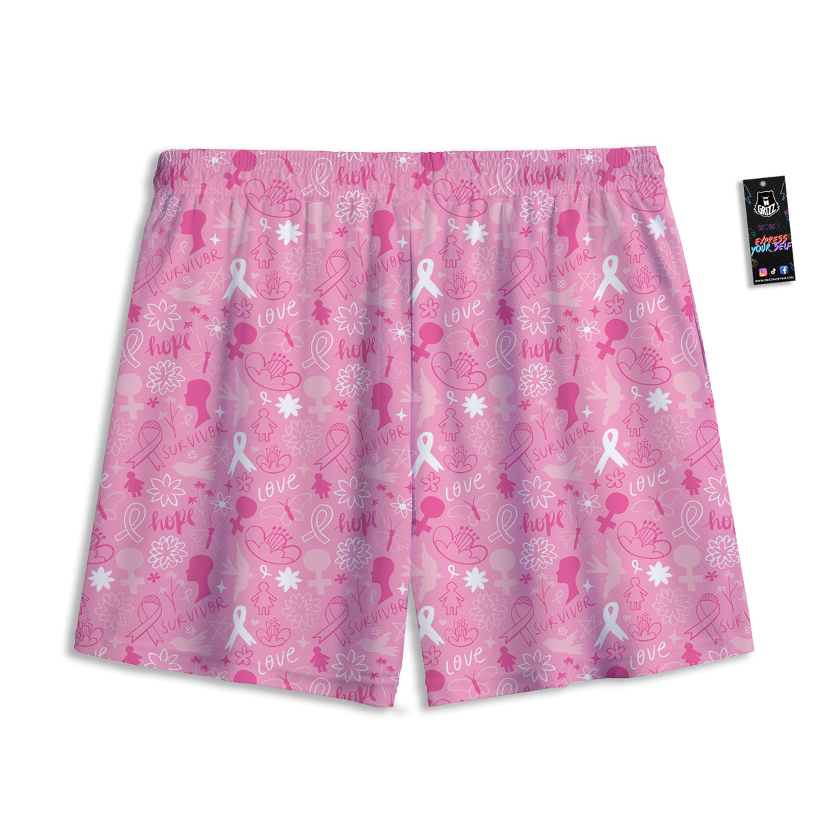 Breast Cancer Cute Pink Print Pattern Cute Mesh Shorts