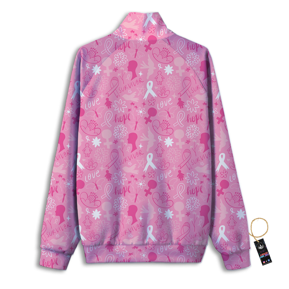 Breast Cancer Cute Pink Print Pattern Cute Track Jacket-grizzshop