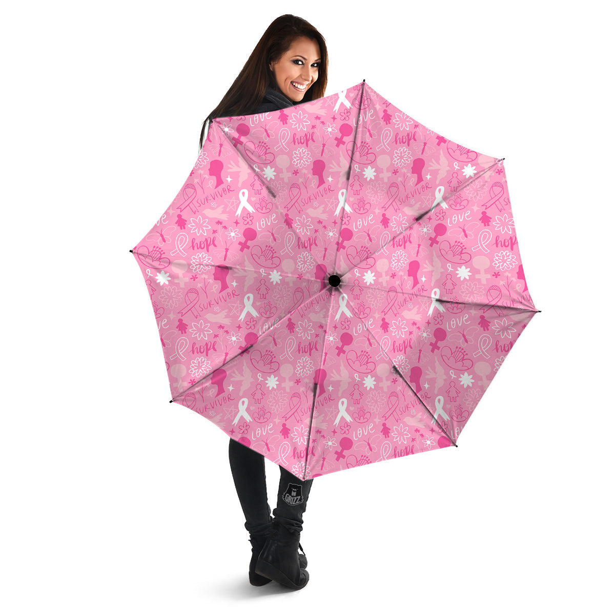 Breast Cancer Cute Pink Print Pattern Cute Umbrella-grizzshop