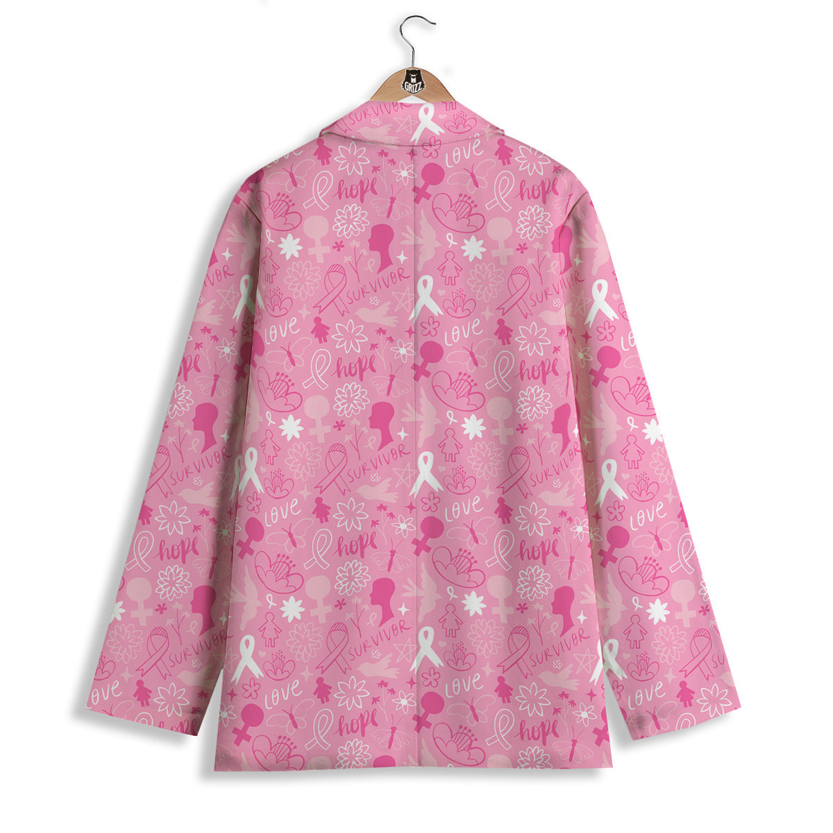 Breast Cancer Cute Pink Print Pattern Cute Women's Blazer-grizzshop