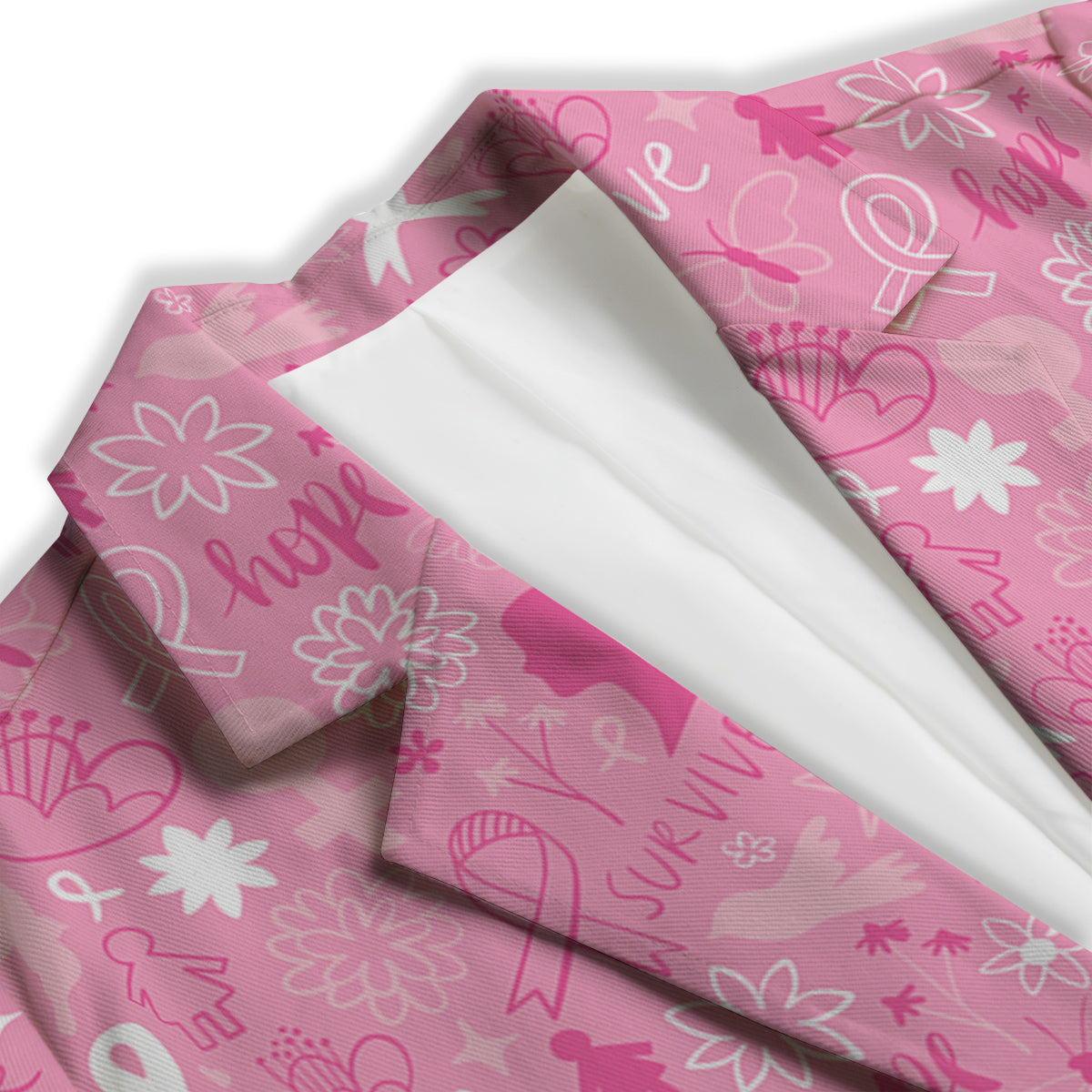 Breast Cancer Cute Pink Print Pattern Cute Women's Blazer-grizzshop