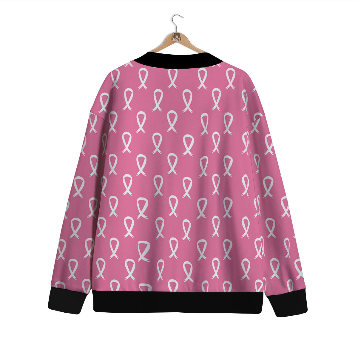 Breast Cancer Pink And White Print Pattern Cardigan-grizzshop