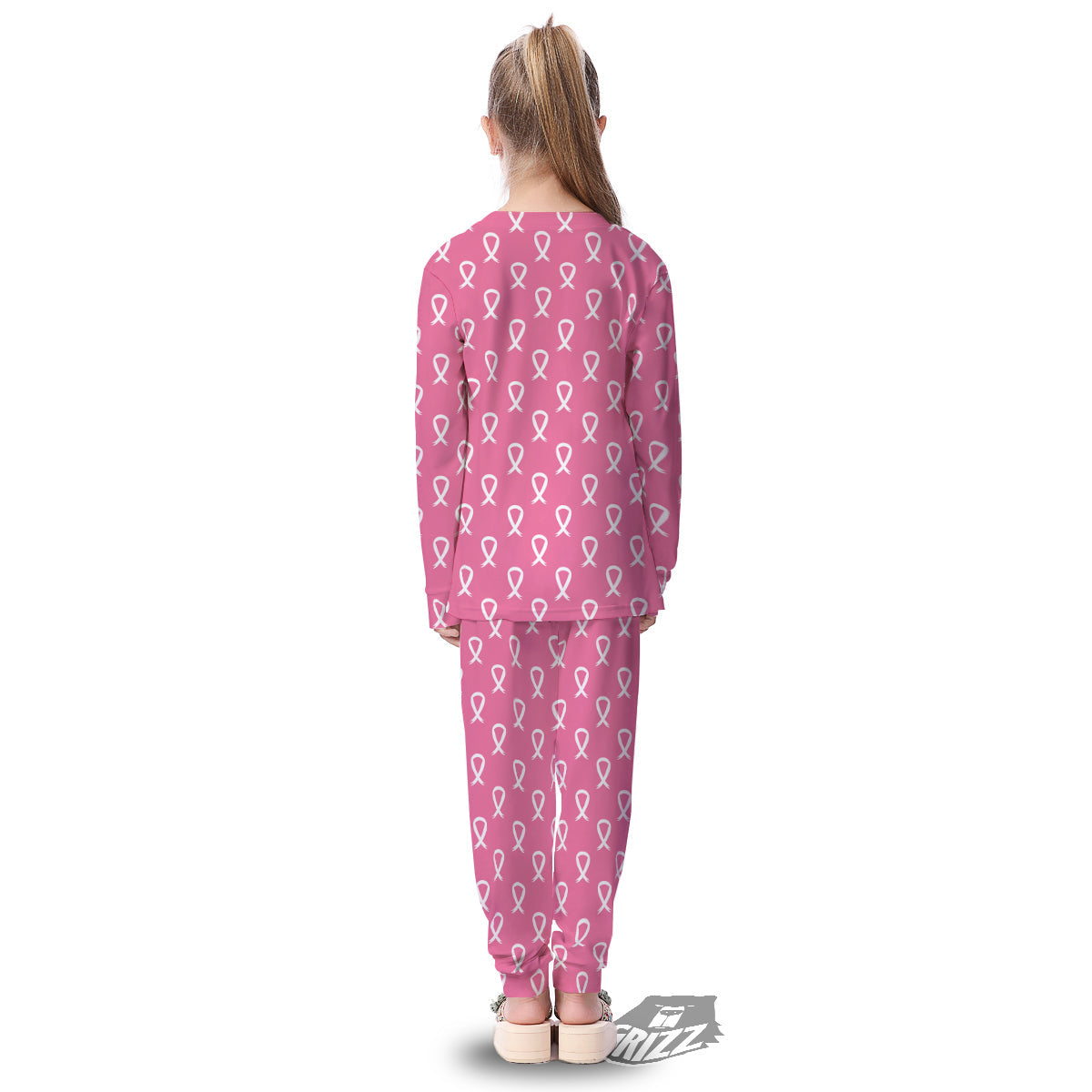 Breast Cancer Pink And White Print Pattern Kid's Pajamas-grizzshop