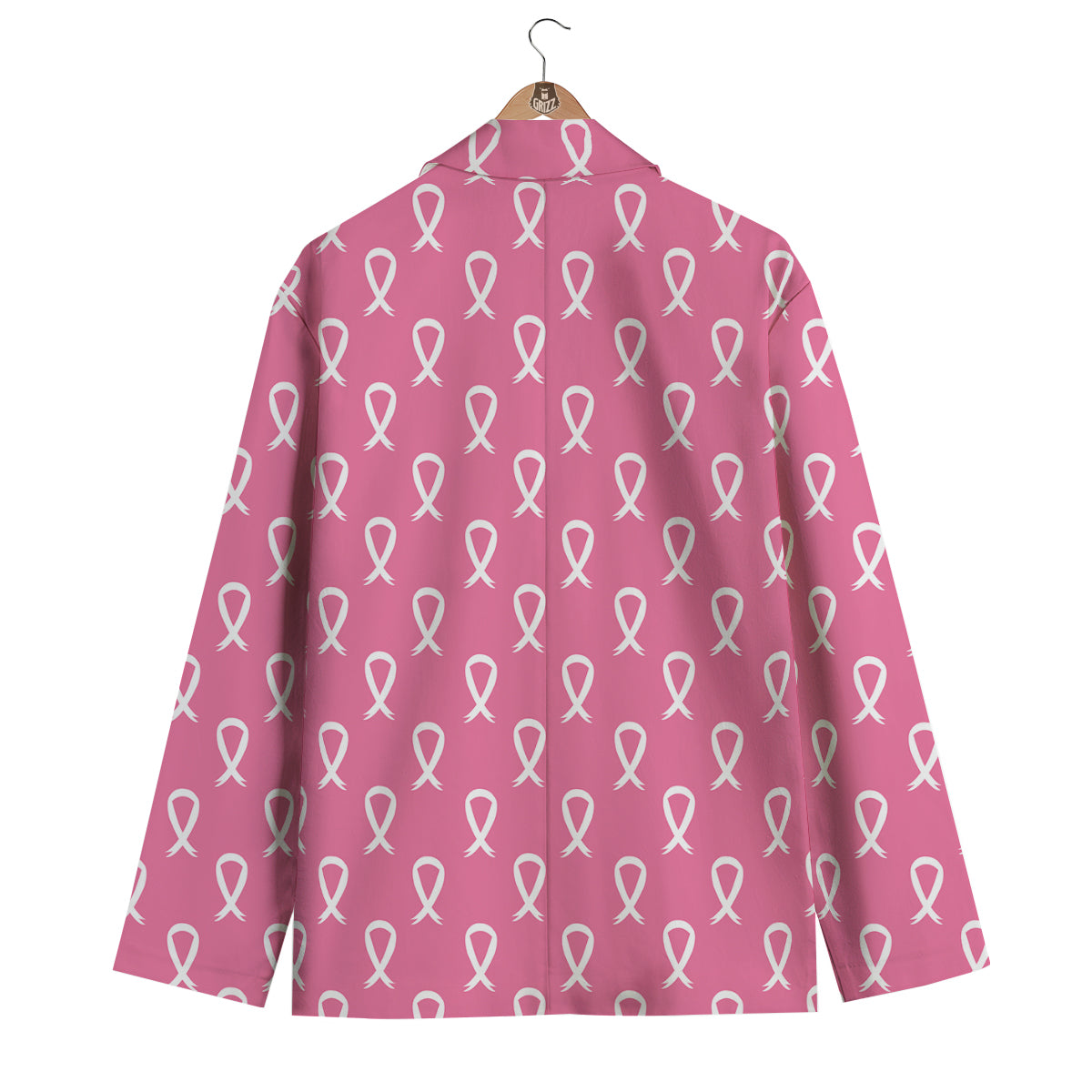 Breast Cancer Pink And White Print Pattern Men's Blazer-grizzshop