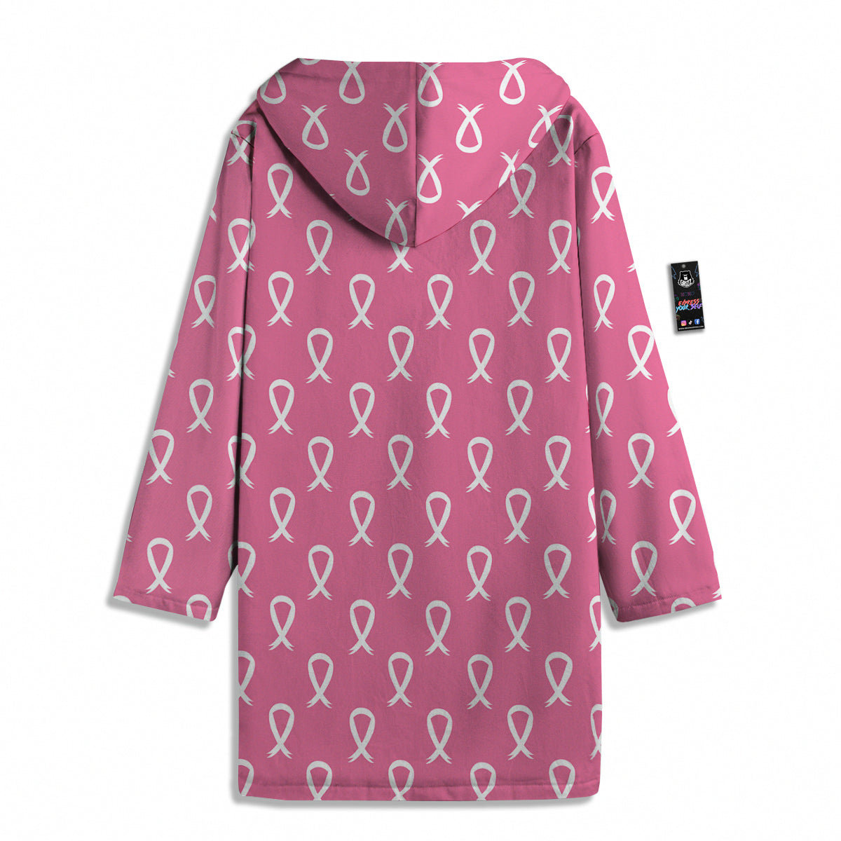Breast Cancer Pink And White Print Pattern Men's Windbreaker Jacket-grizzshop