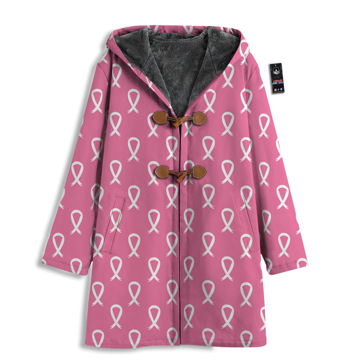 Breast Cancer Pink And White Print Pattern Men's Windbreaker Jacket-grizzshop
