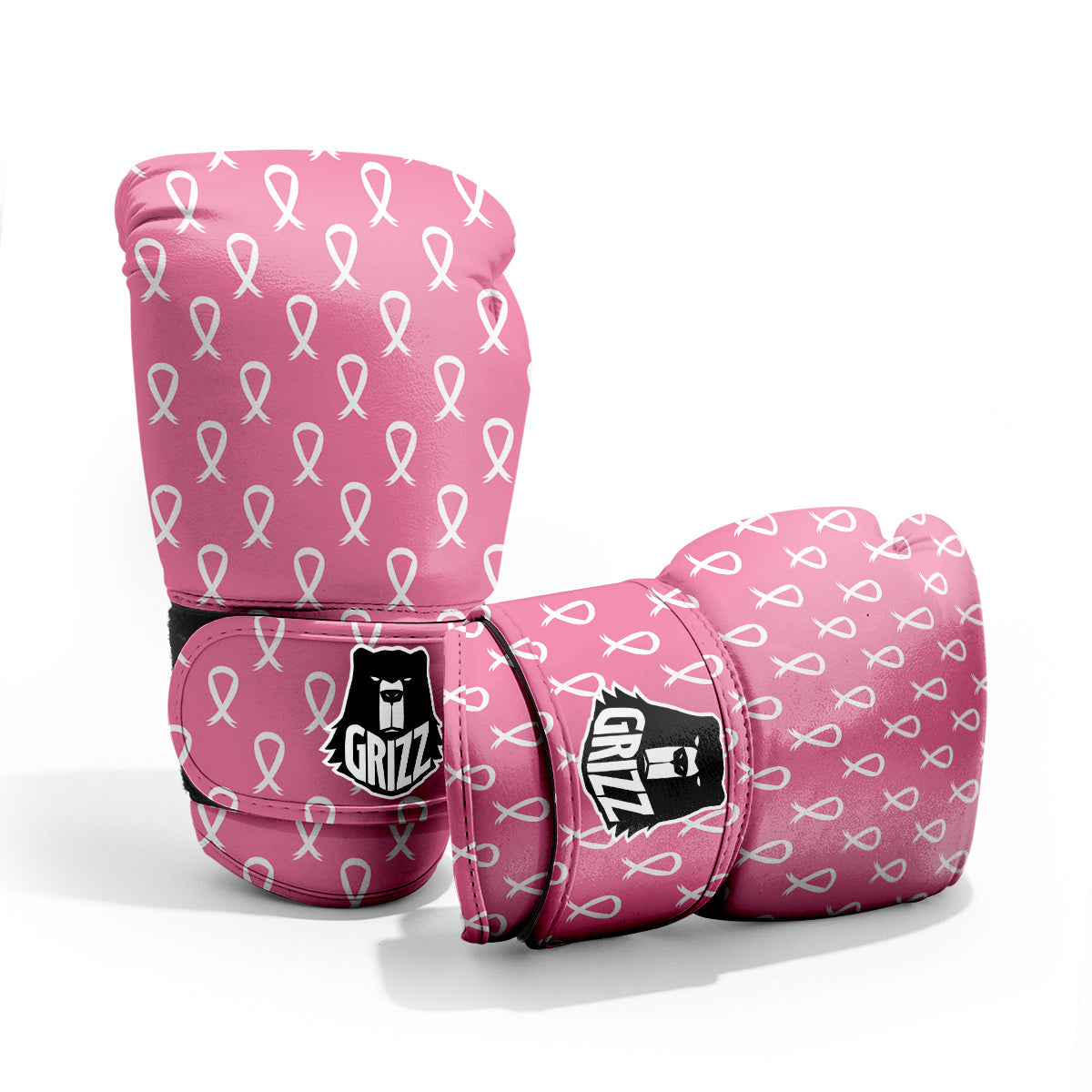 Breast Cancer Pink And White Print Pattern Pro Boxing Glove