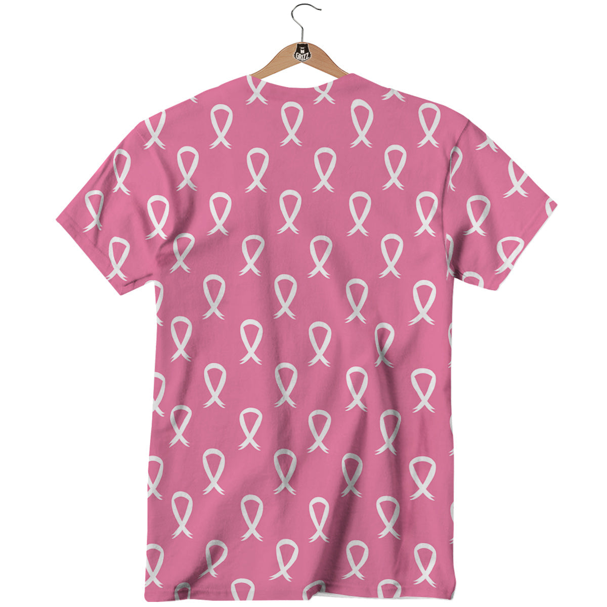 Breast Cancer Pink And White Print Pattern T-Shirt-grizzshop