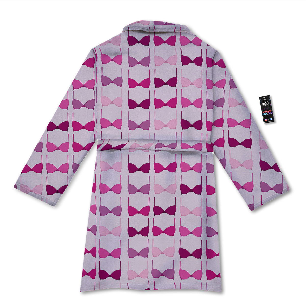 Breast Cancer Pink Bra Print Pattern Bathrobe-grizzshop