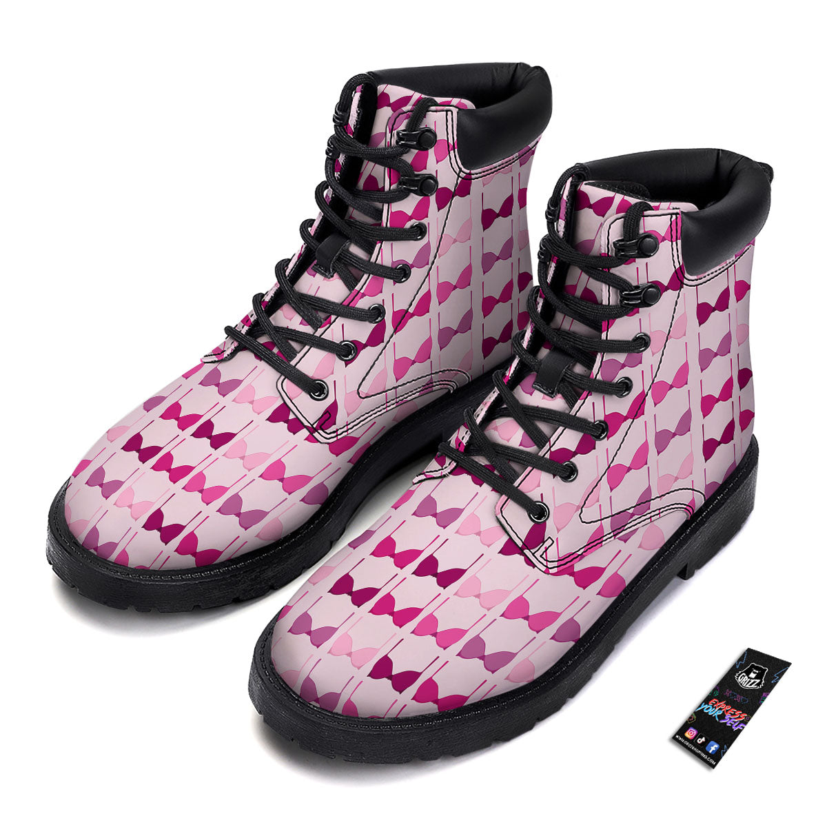 Breast Cancer Pink Bra Print Pattern Boots-grizzshop