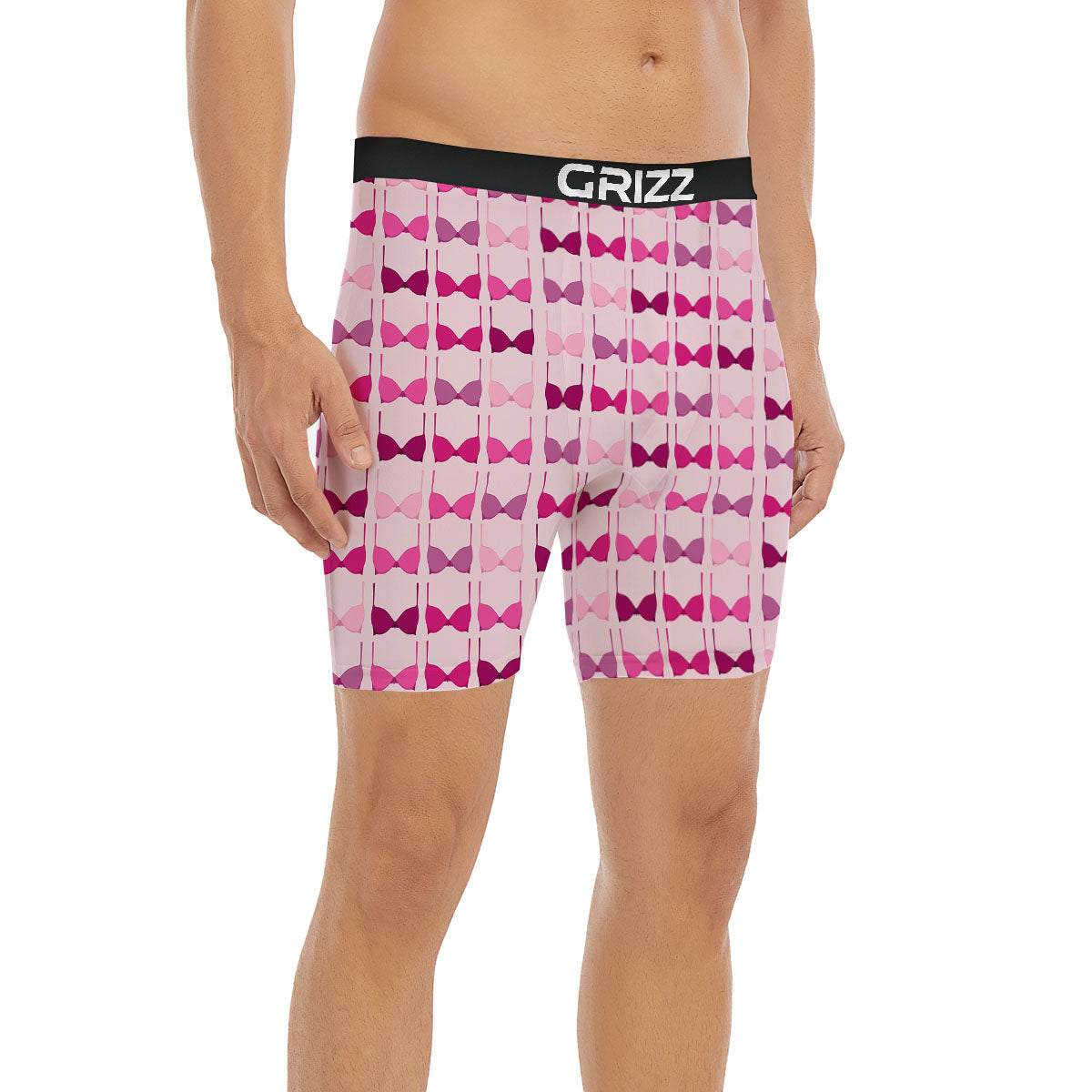 Breast Cancer Pink Bra Print Pattern Boxer Briefs-grizzshop
