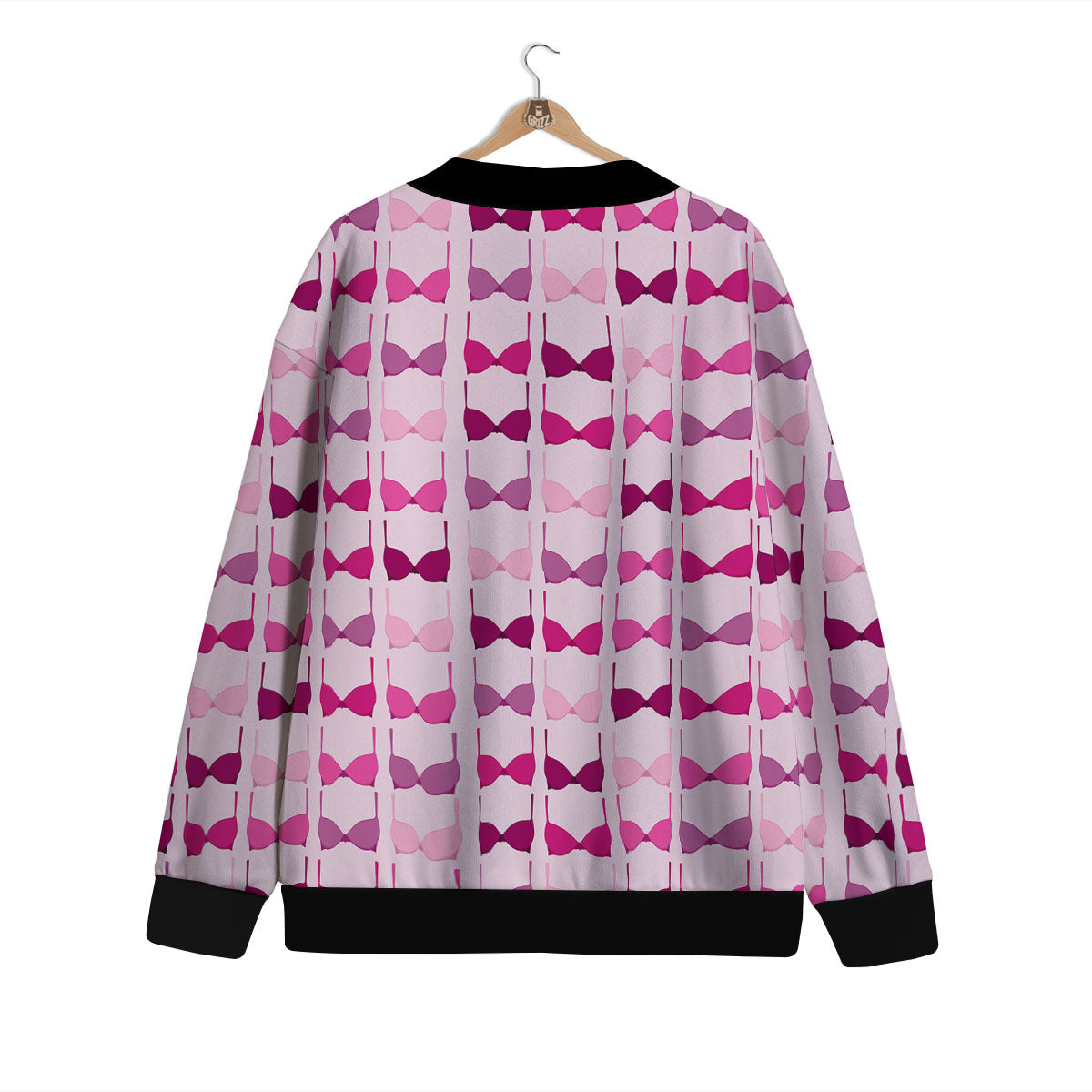 Breast Cancer Pink Bra Print Pattern Cardigan-grizzshop