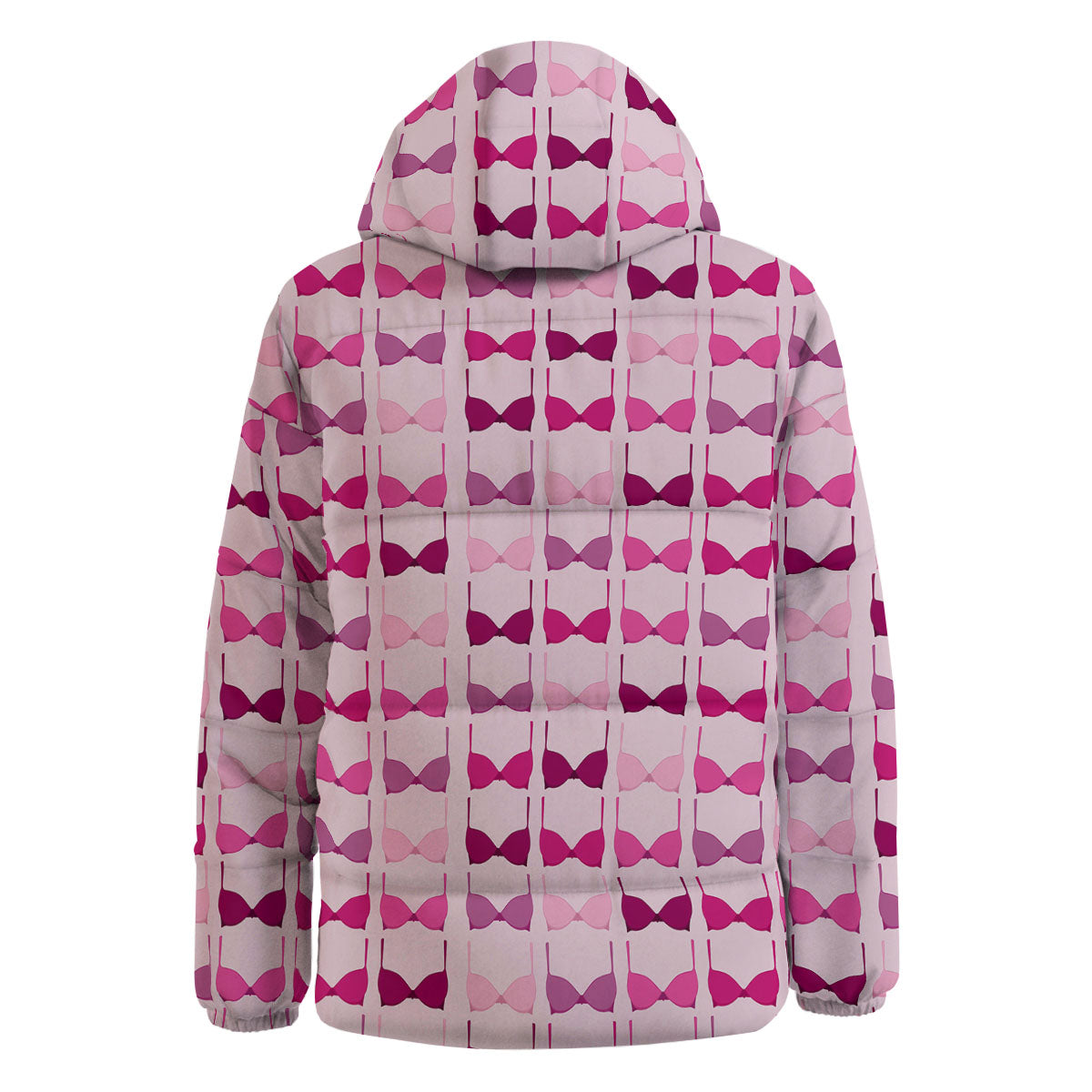 Breast Cancer Pink Bra Print Pattern Down Jacket-grizzshop