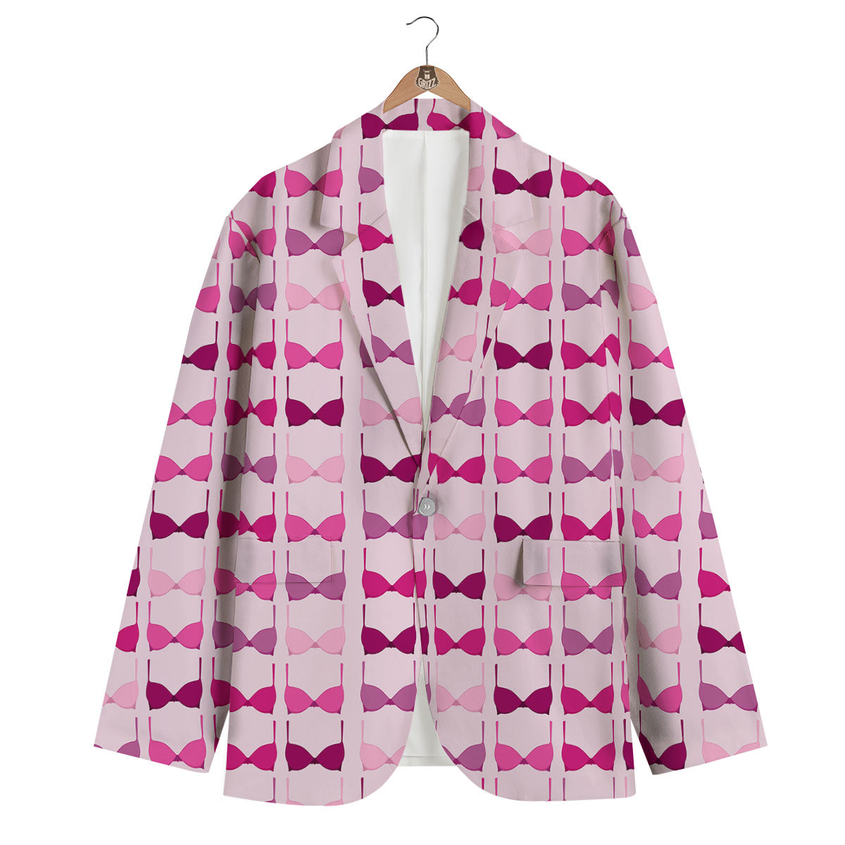Breast Cancer Pink Bra Print Pattern Men's Blazer-grizzshop