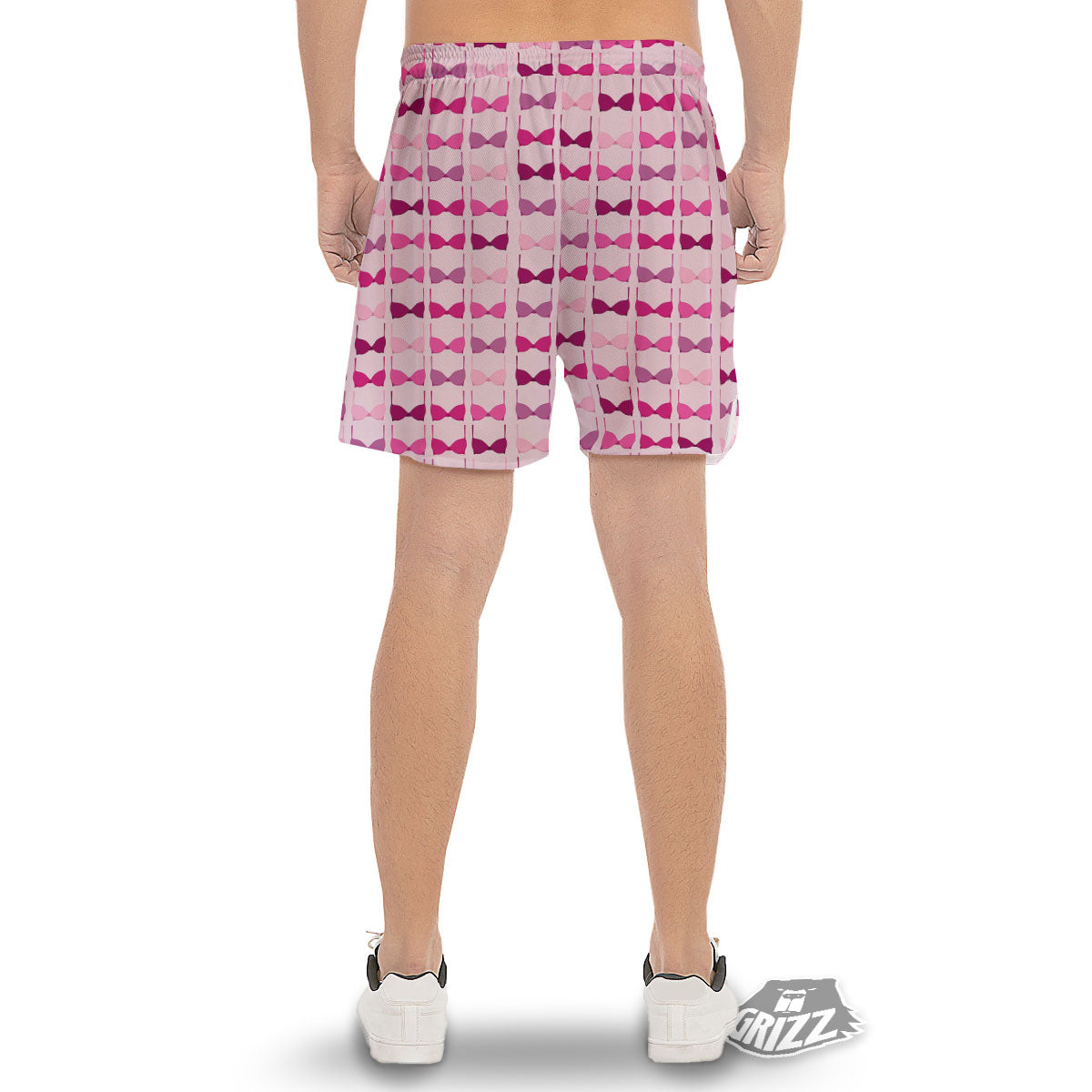 Breast Cancer Pink Bra Print Pattern Men's Gym Shorts-grizzshop