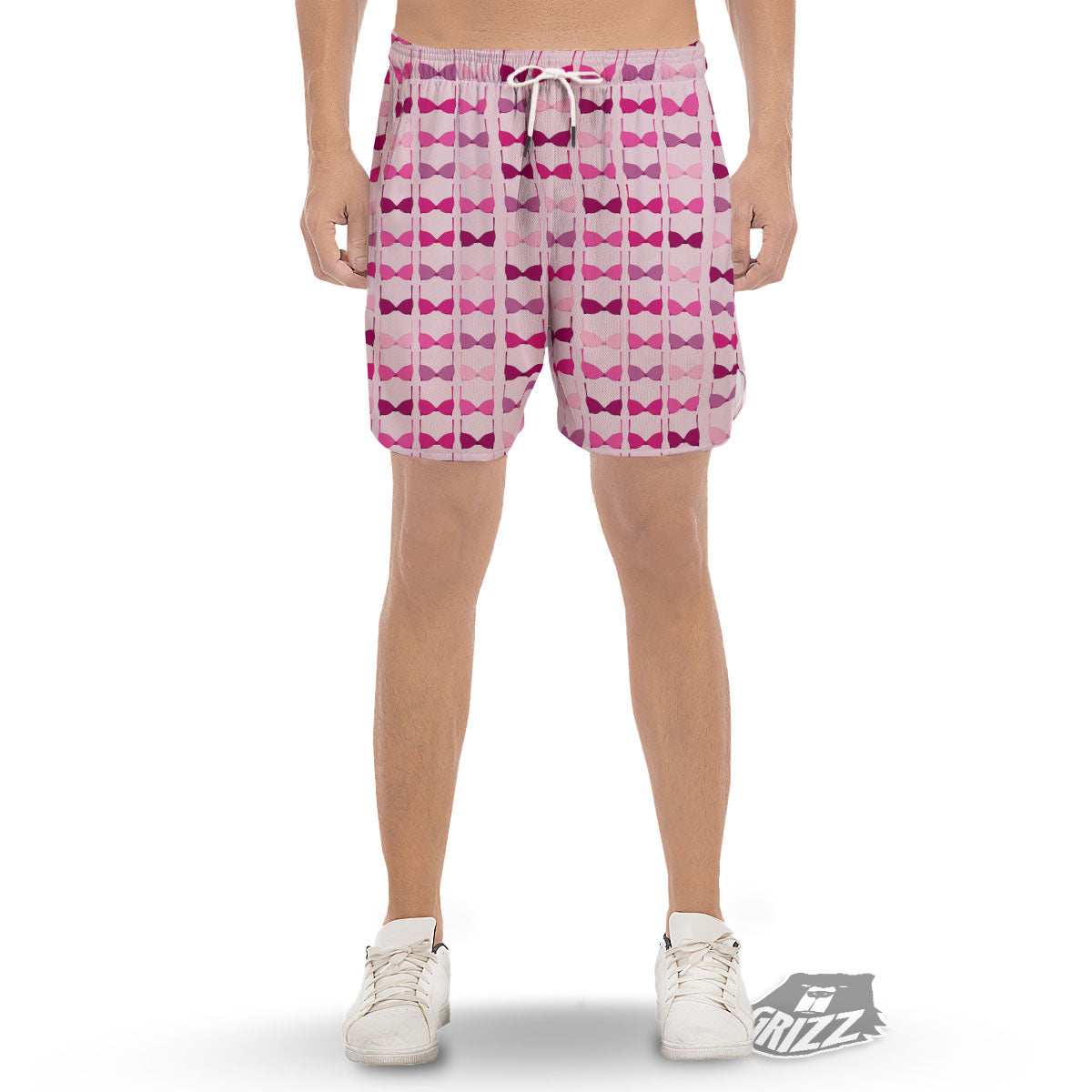Breast Cancer Pink Bra Print Pattern Men's Gym Shorts-grizzshop