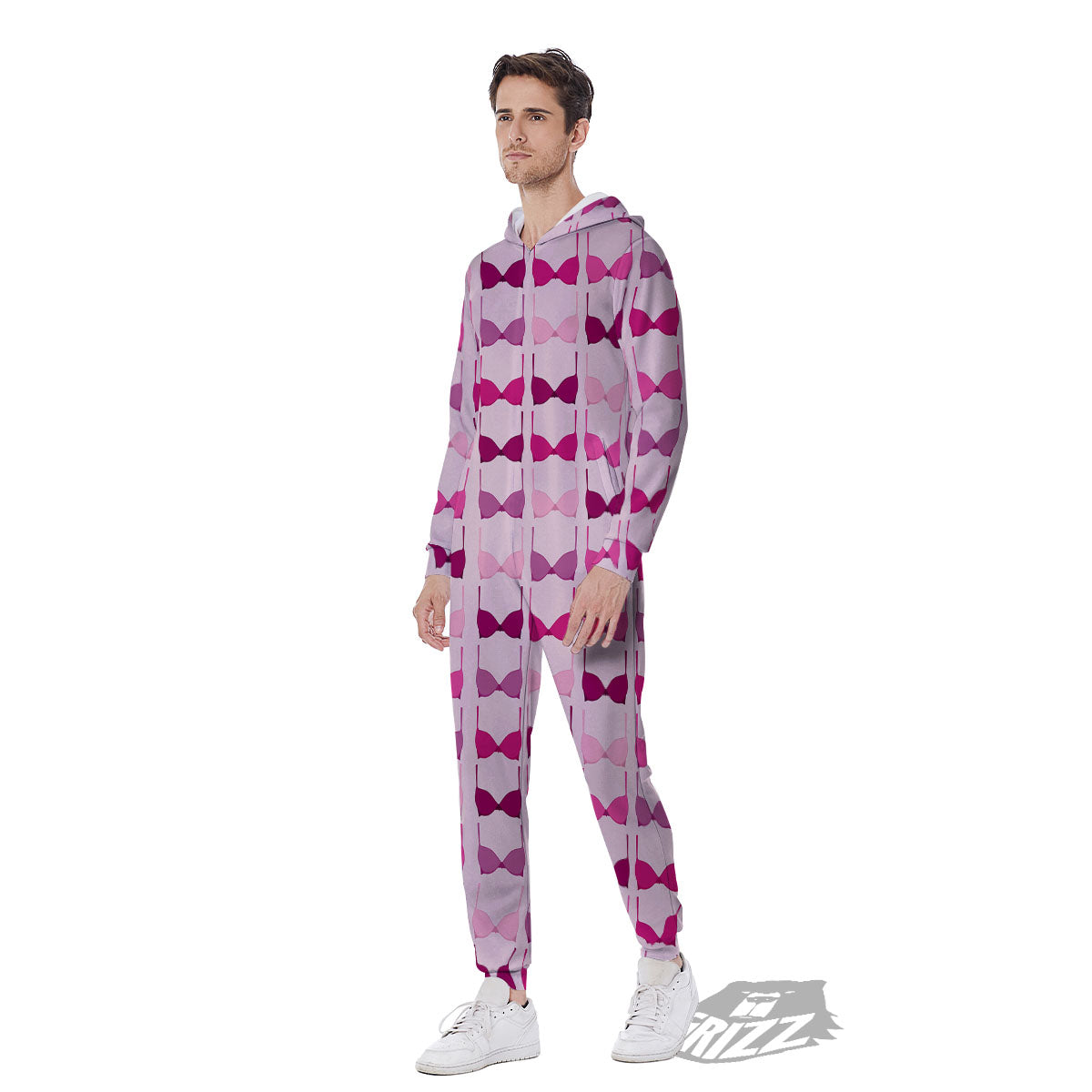 Breast Cancer Pink Bra Print Pattern Men's Jumpsuit-grizzshop
