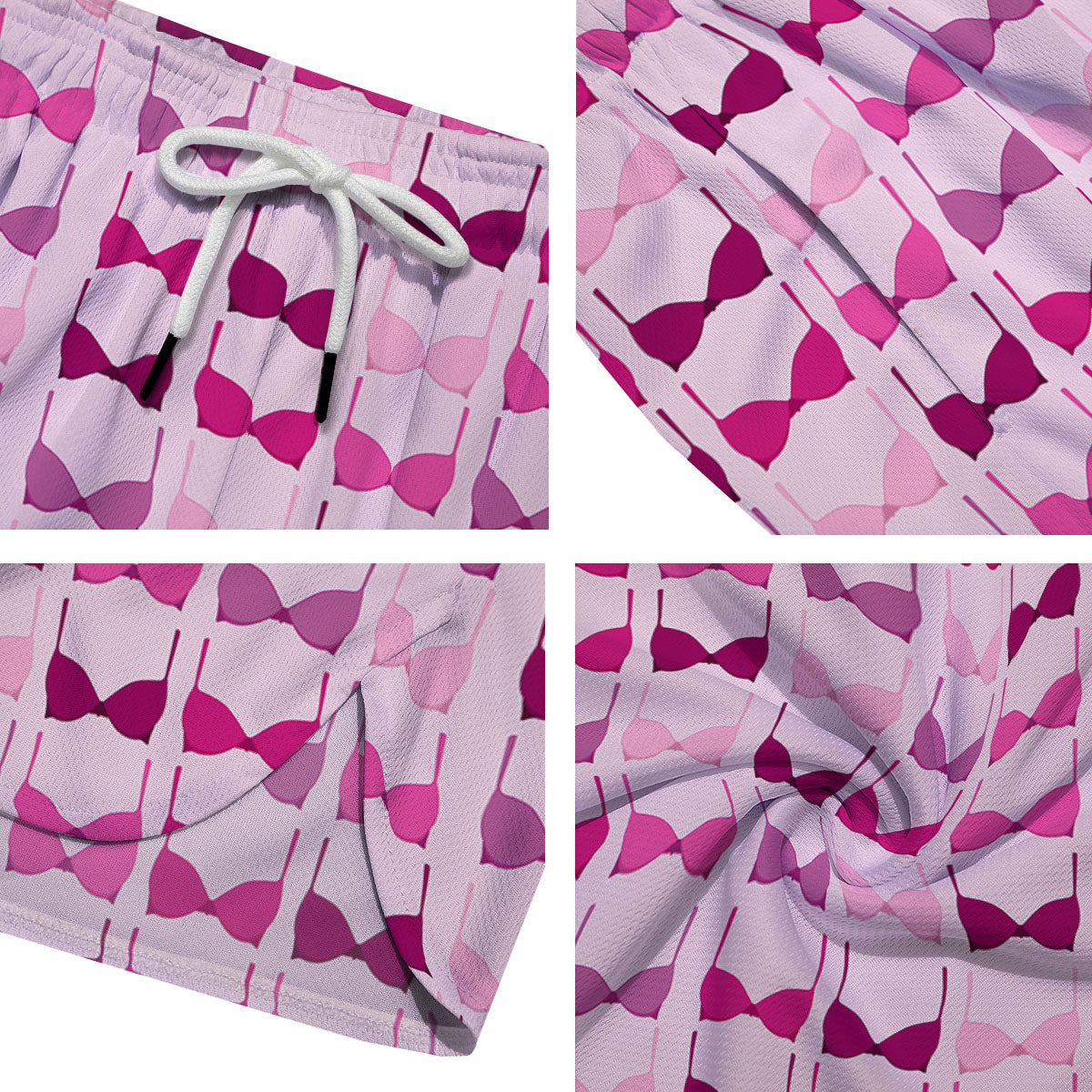 Breast Cancer Pink Bra Print Pattern Men's Running Shorts-grizzshop