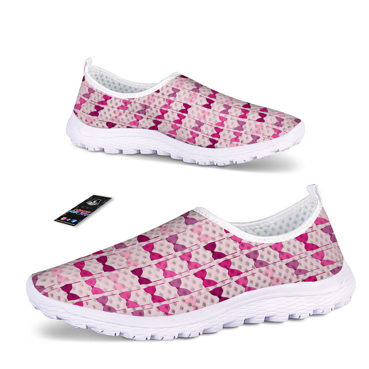 Breast Cancer Pink Bra Print Pattern Nurse Shoes-grizzshop