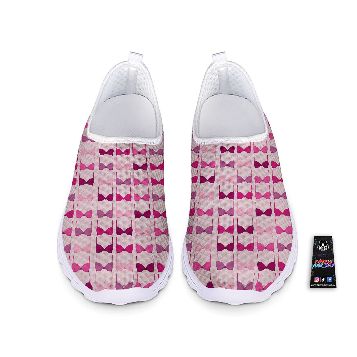 Breast Cancer Pink Bra Print Pattern Nurse Shoes-grizzshop