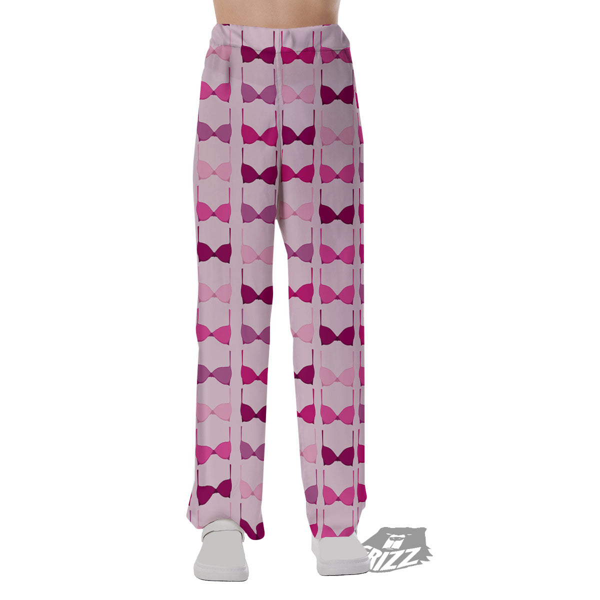 Breast Cancer Pink Bra Print Pattern Pajama Pants-grizzshop