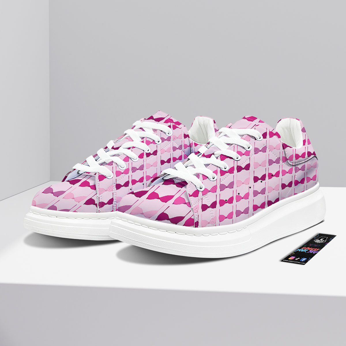 Breast Cancer Pink Bra Print Pattern Platform Shoes-grizzshop