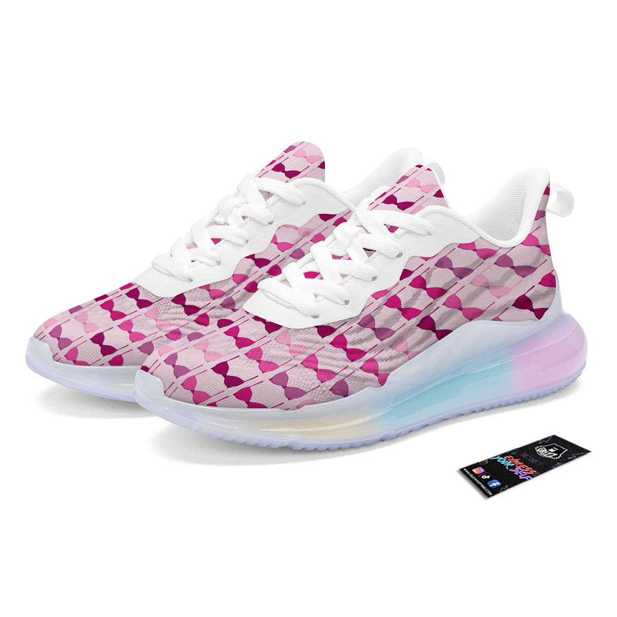 Breast Cancer Pink Bra Print Pattern Running Sneakers-grizzshop