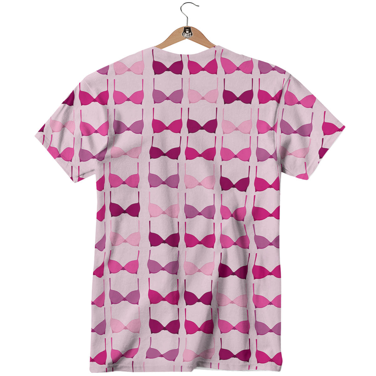 Breast Cancer Pink Bra Print Pattern T-Shirt-grizzshop