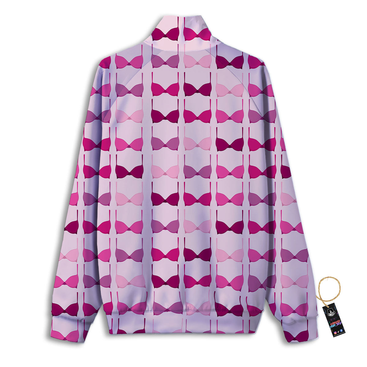 Breast Cancer Pink Bra Print Pattern Track Jacket-grizzshop