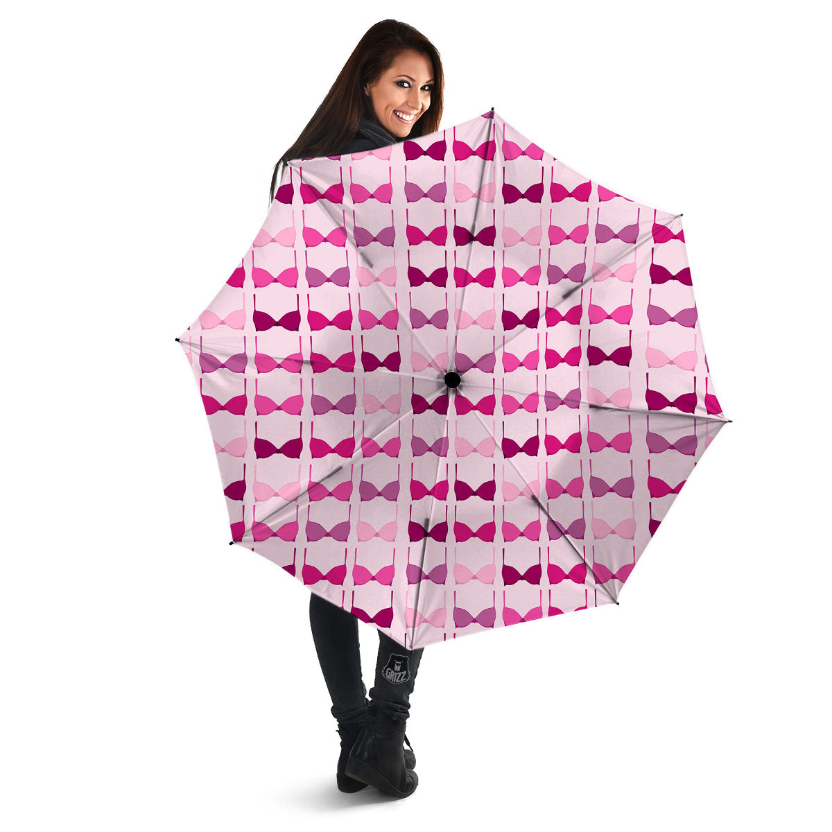 Breast Cancer Pink Bra Print Pattern Umbrella-grizzshop