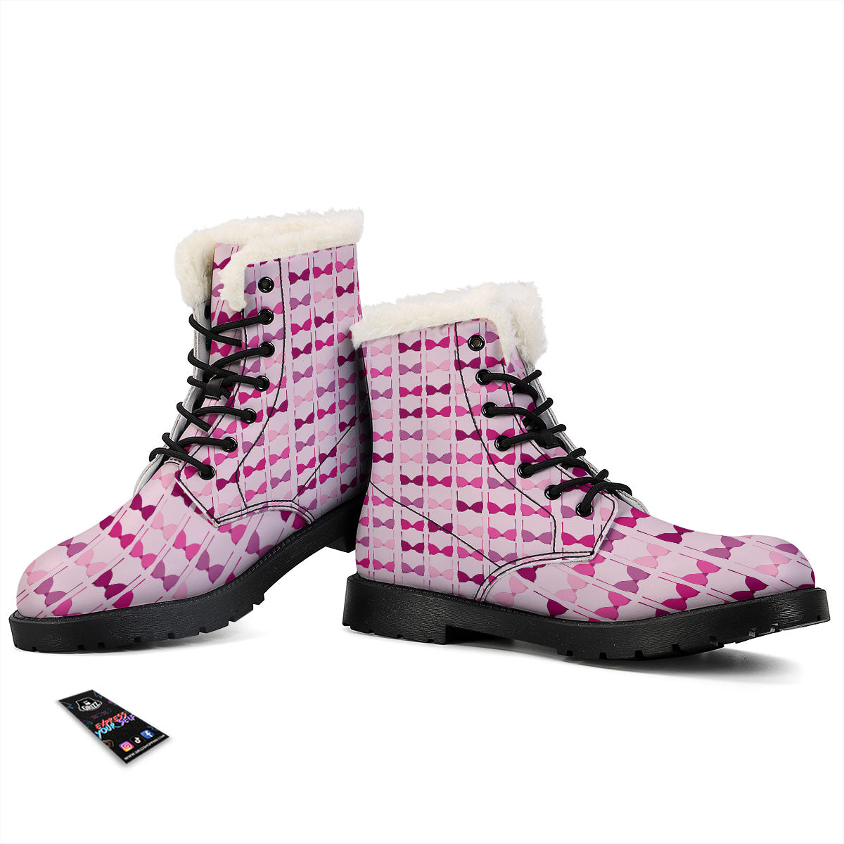 Breast Cancer Pink Bra Print Pattern Winter Boots-grizzshop