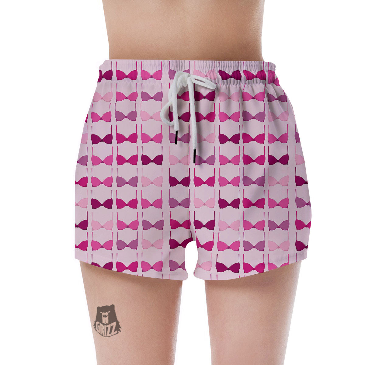 Breast Cancer Pink Bra Print Pattern Women's Shorts-grizzshop