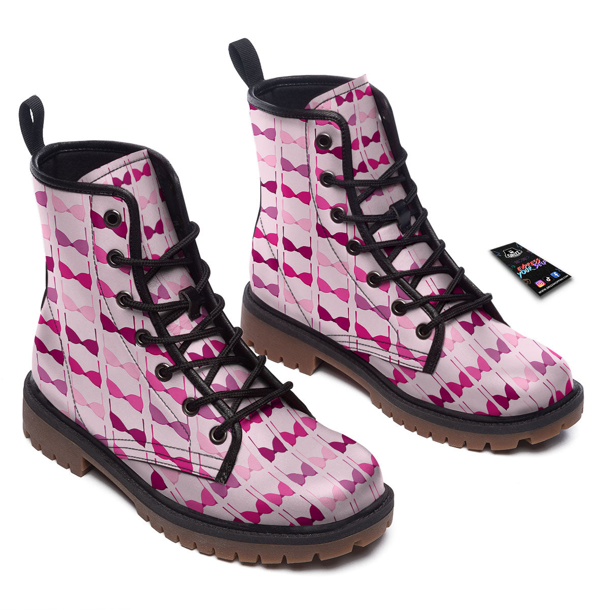 Breast Cancer Pink Bra Print Pattern Work Boots-grizzshop