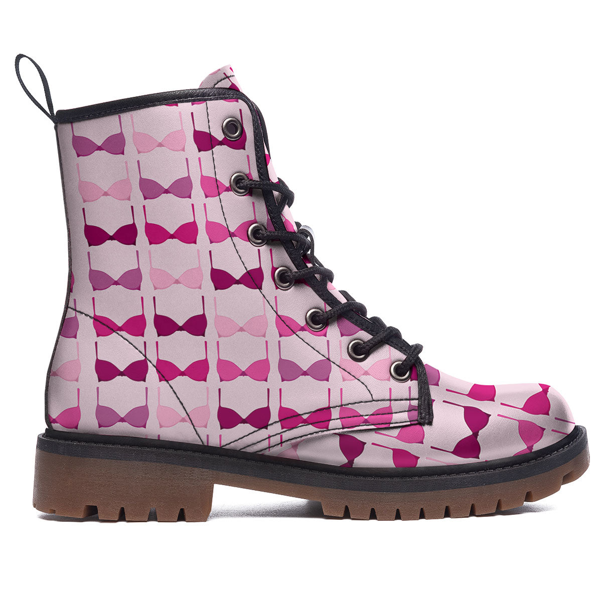 Breast Cancer Pink Bra Print Pattern Work Boots-grizzshop