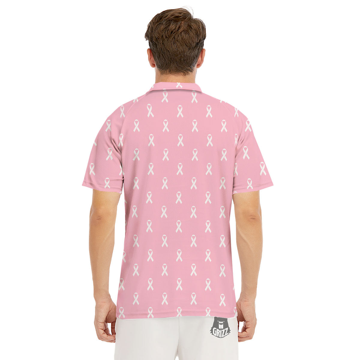 Breast Cancer Pink Pink Pattern Men's Golf Shirts-grizzshop