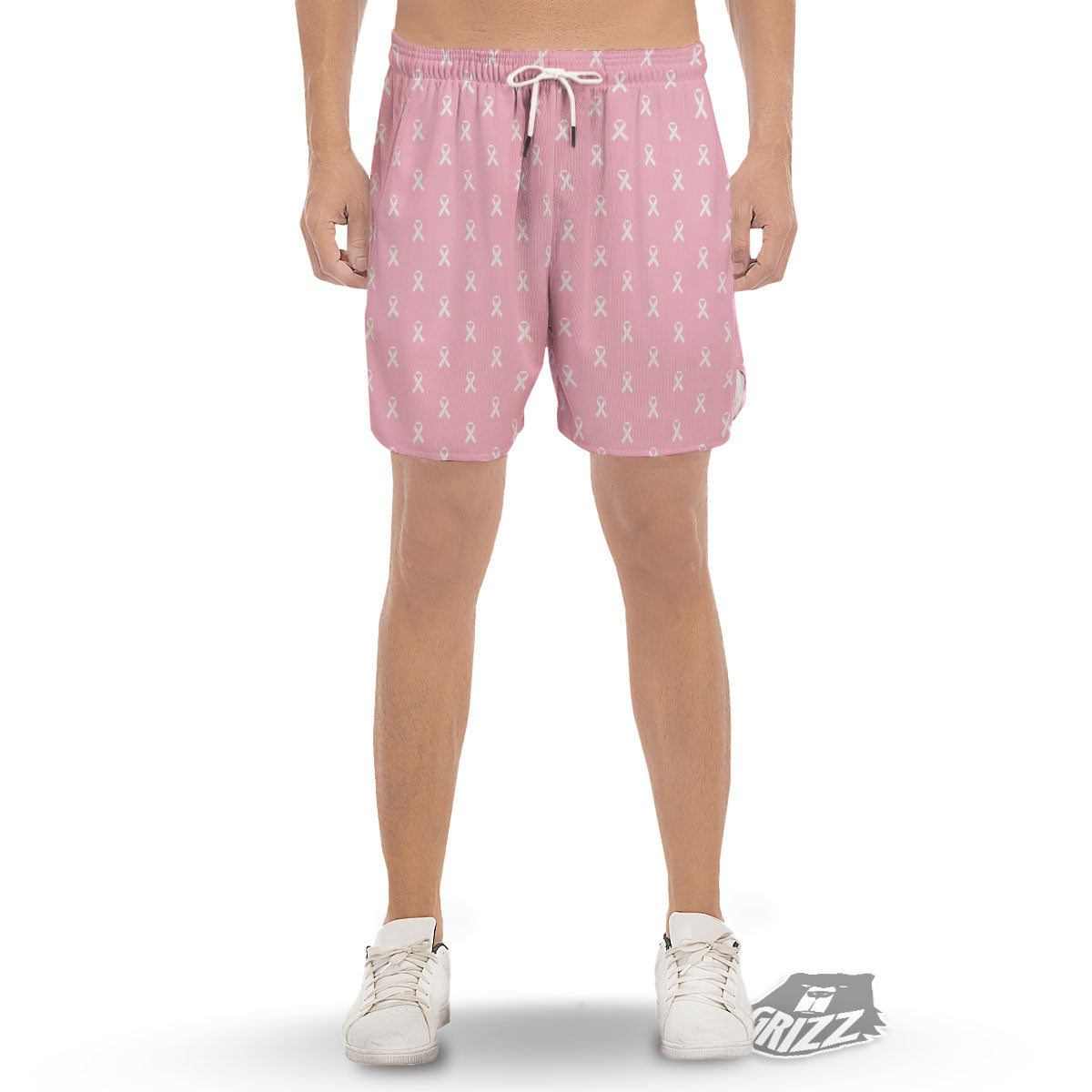 Breast Cancer Pink Pink Pattern Men's Gym Shorts-grizzshop