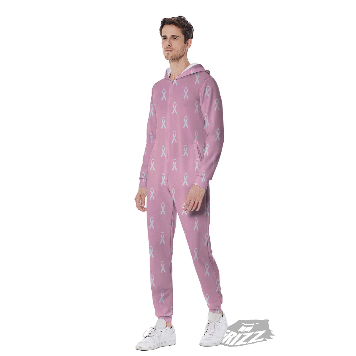 Breast Cancer Pink Pink Pattern Men's Jumpsuit-grizzshop