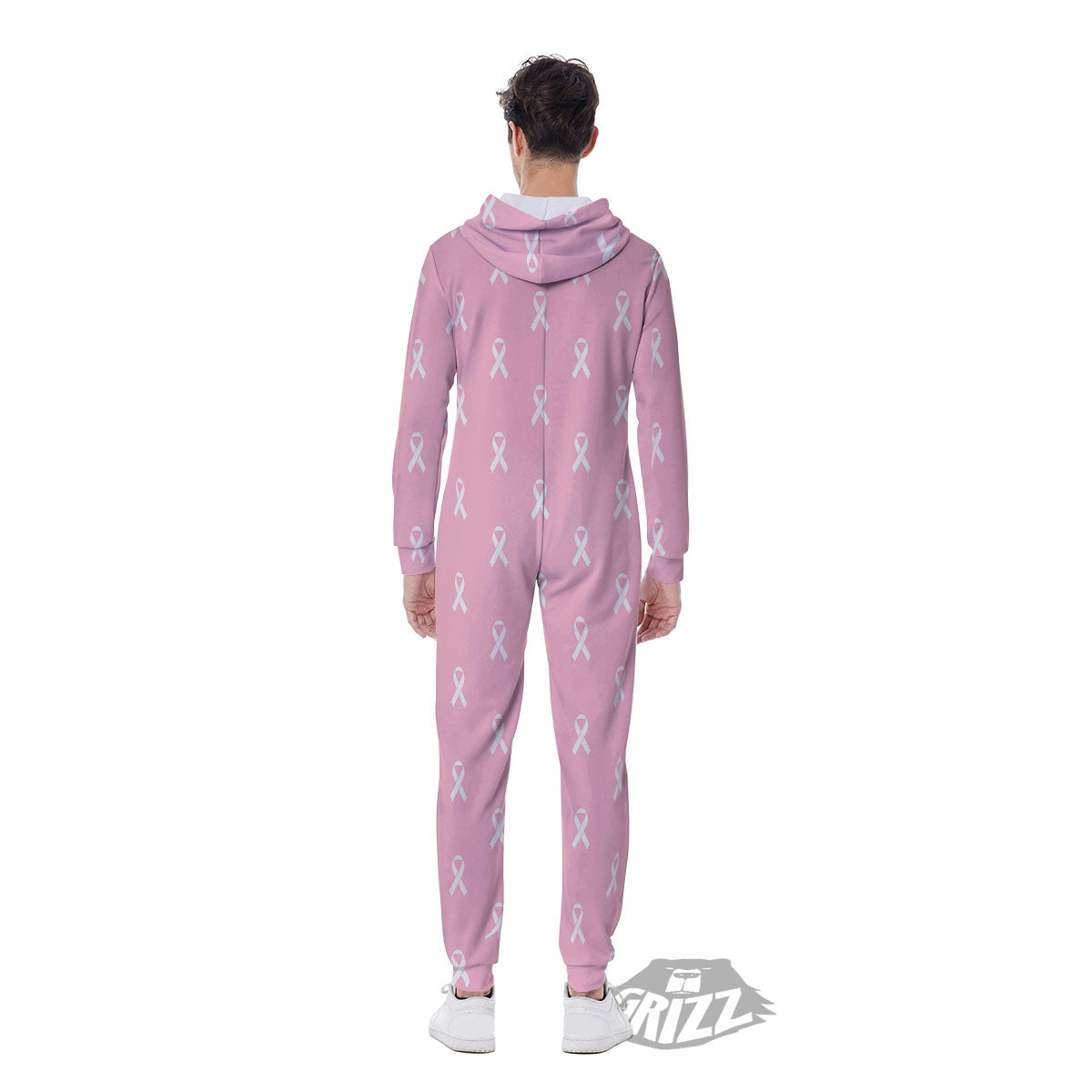 Breast Cancer Pink Pink Pattern Men's Jumpsuit-grizzshop