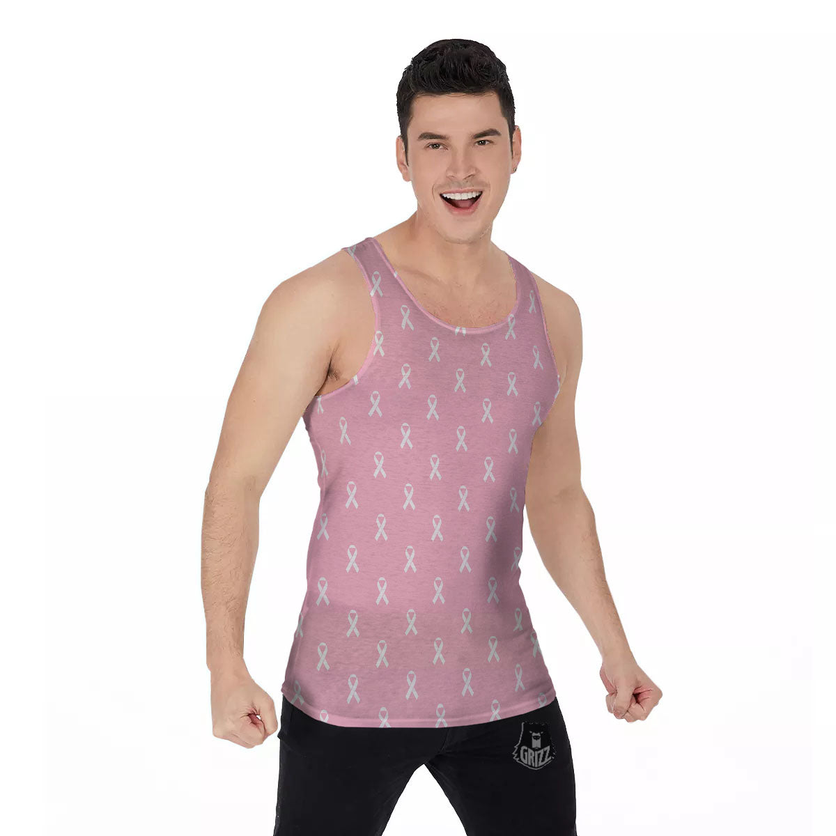 Breast Cancer Pink Pink Pattern Men's Tank Top-grizzshop
