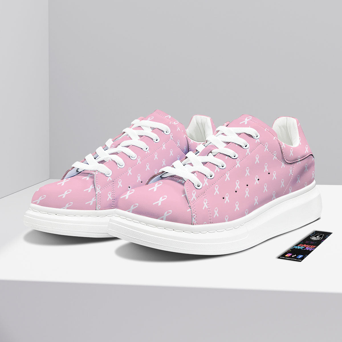 Breast Cancer Pink Pink Pattern Platform Shoes-grizzshop