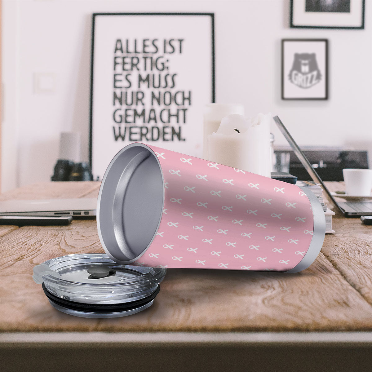 Breast Cancer Pink Pink Pattern Tumbler-grizzshop