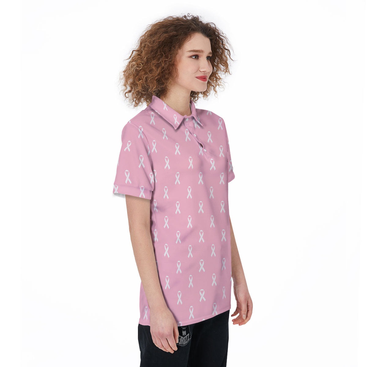 Breast Cancer Pink Pink Pattern Women's Golf Shirts-grizzshop