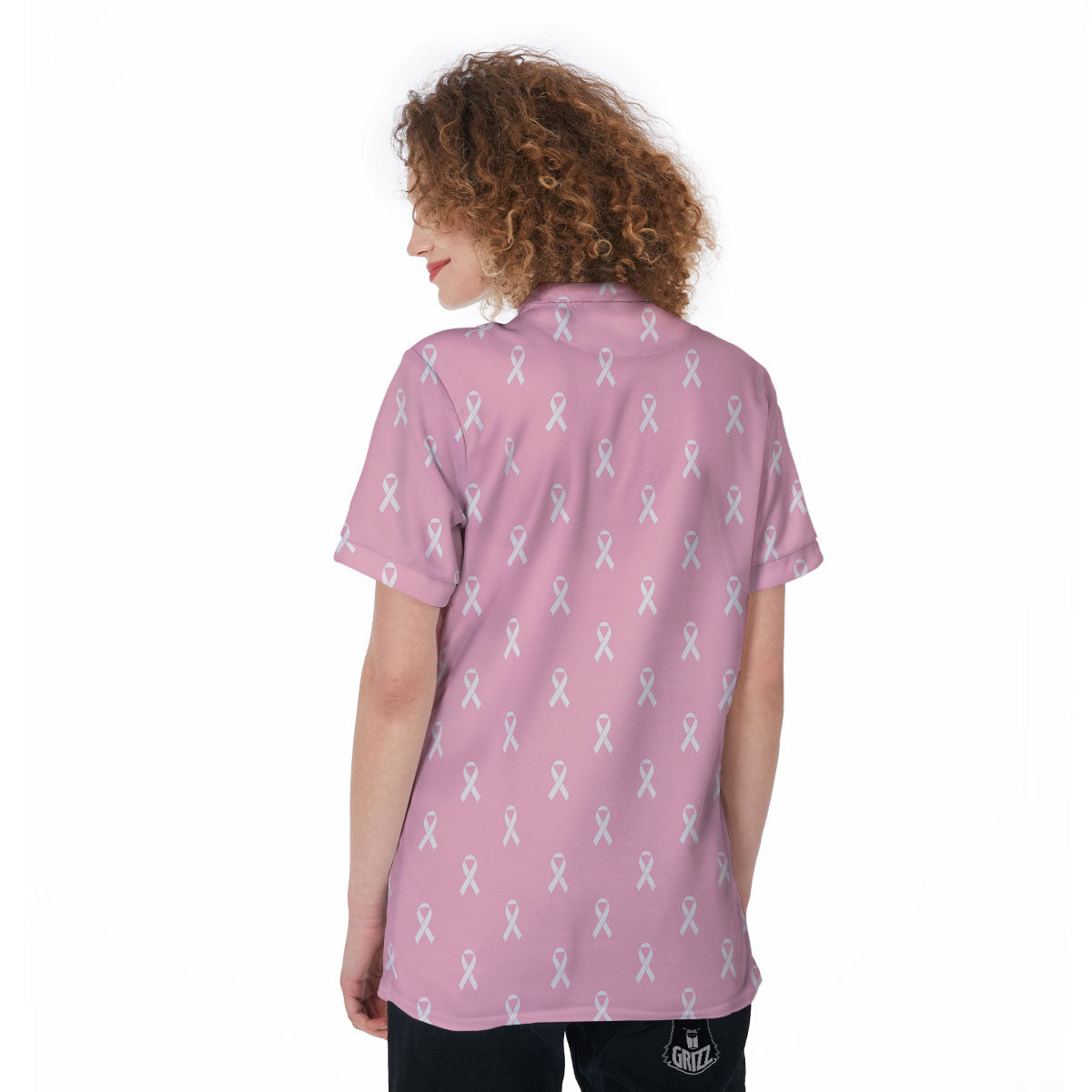 Breast Cancer Pink Pink Pattern Women's Golf Shirts-grizzshop
