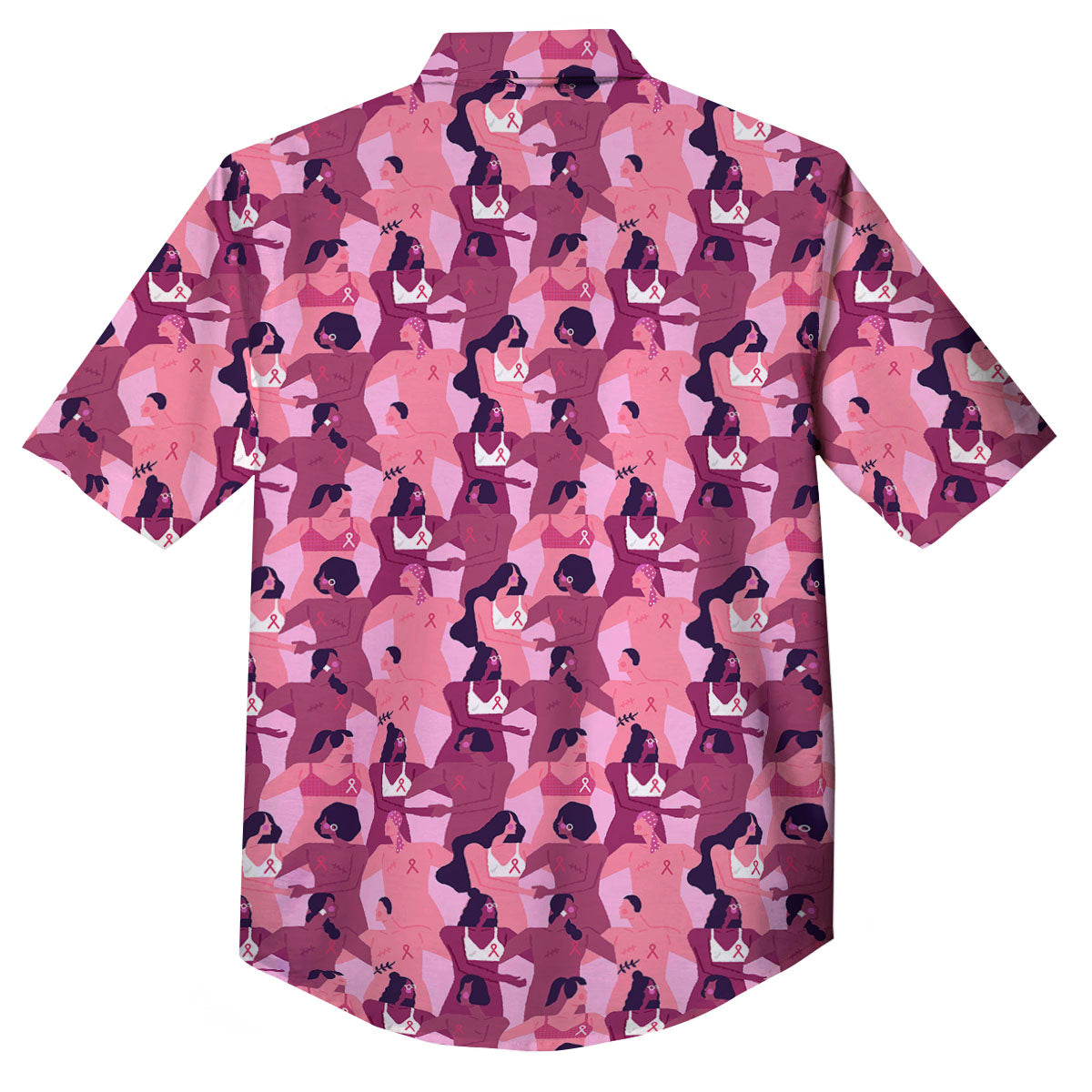 Breast Cancer Pink Print Pattern Button Up Shirt-grizzshop
