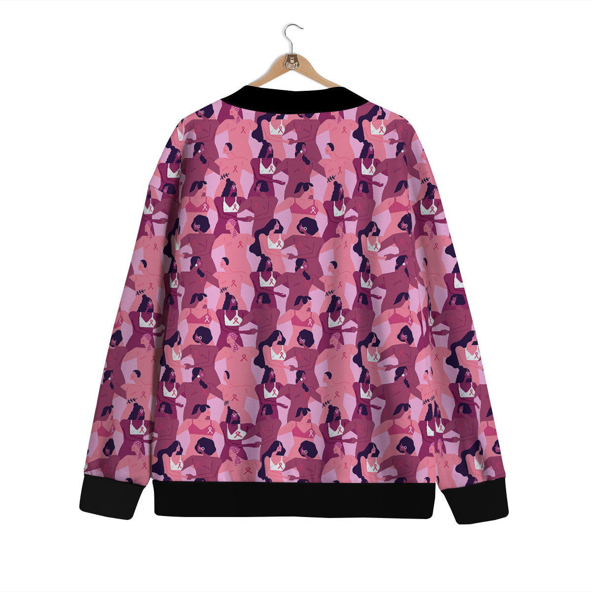 Breast Cancer Pink Print Pattern Cardigan-grizzshop