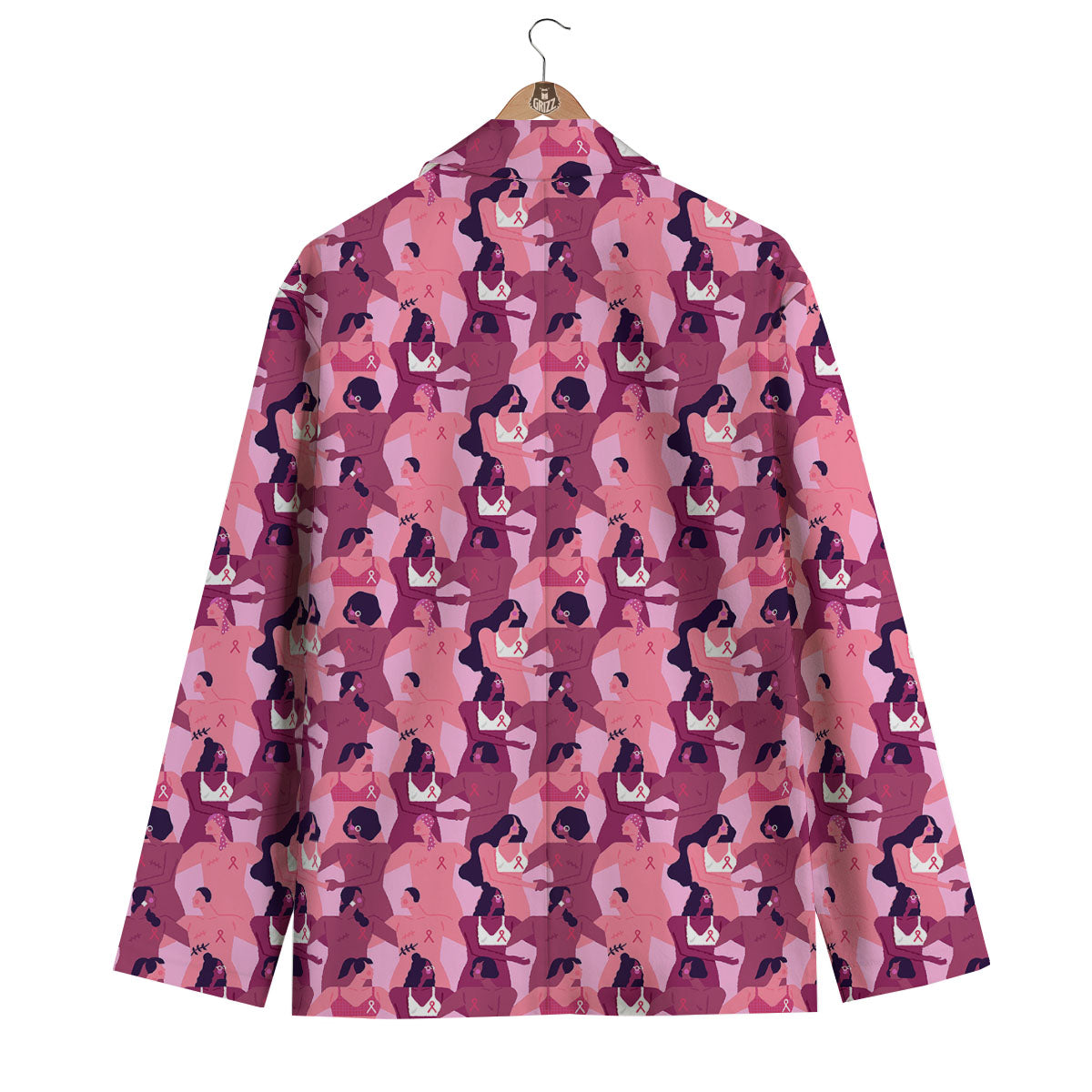 Breast Cancer Pink Print Pattern Men's Blazer-grizzshop