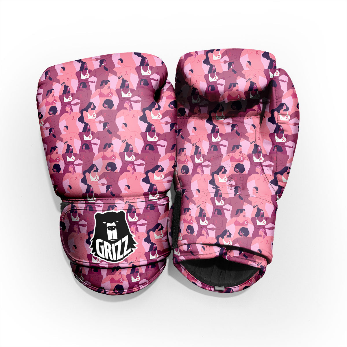 Breast Cancer Pink Print Pattern Pro Boxing Glove